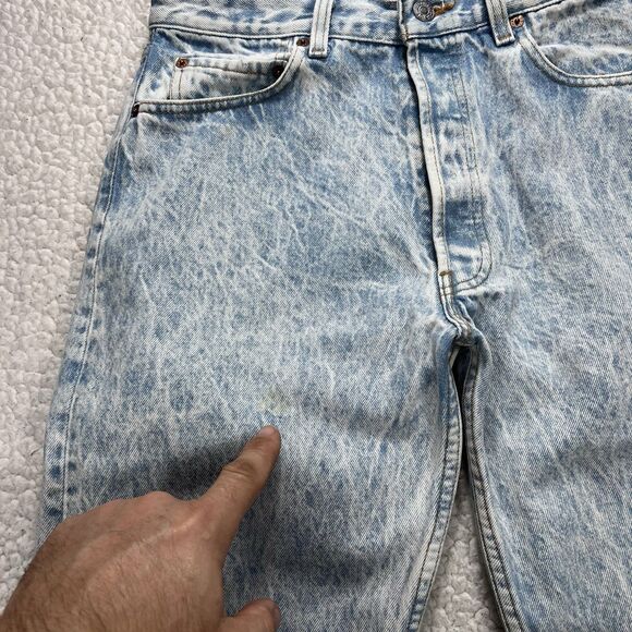 VTG 80s Levi’s 501 Jeans Men’s 34x32 (Actual 31x31) Made In USA Acid Wash Grunge - Picture 9 of 14